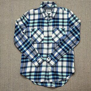 Vans Off The Wall Plaid Flannel Shirt Blue / Teal / White / Yellow